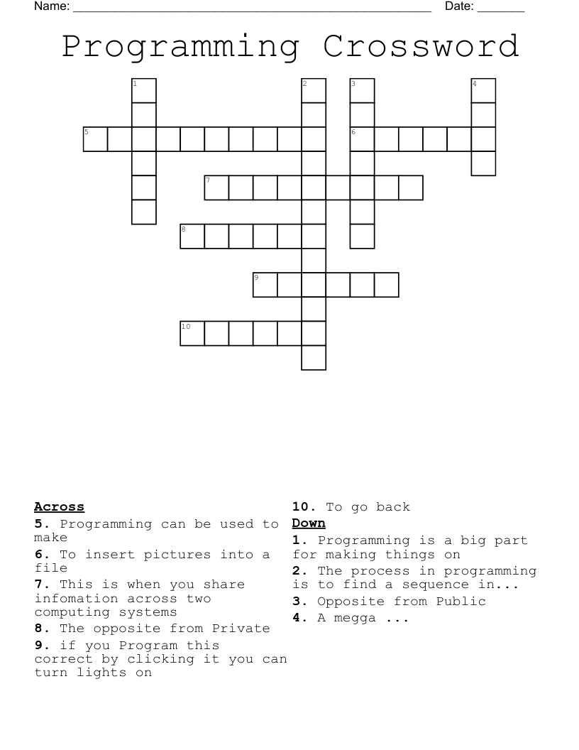 Programming Crossword