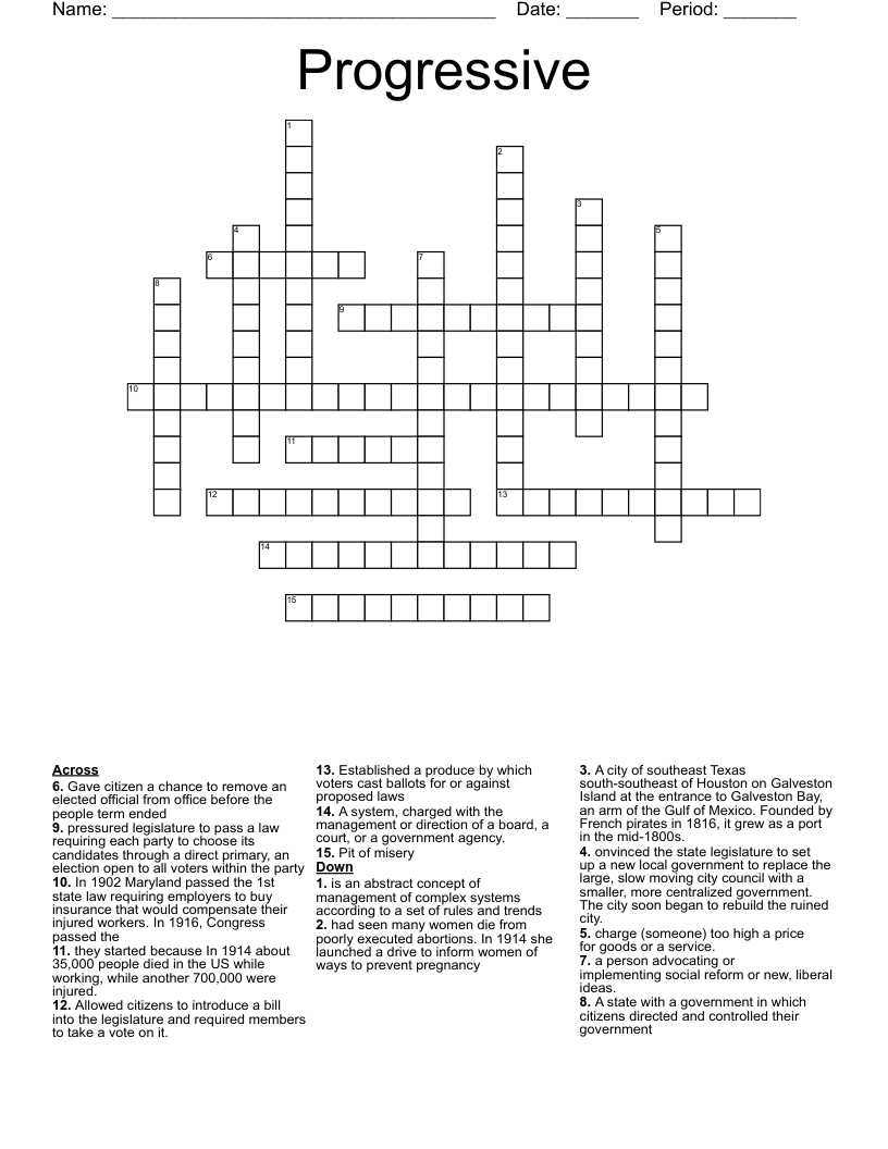 Progressive Crossword