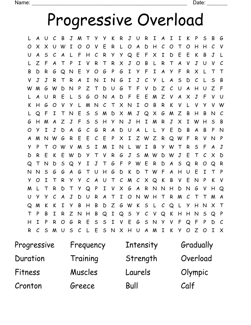 Progressive Overload Word Search