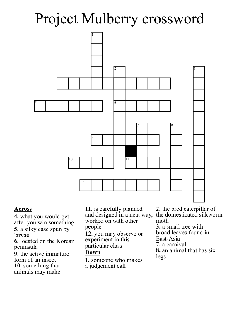 Project Mulberry crossword