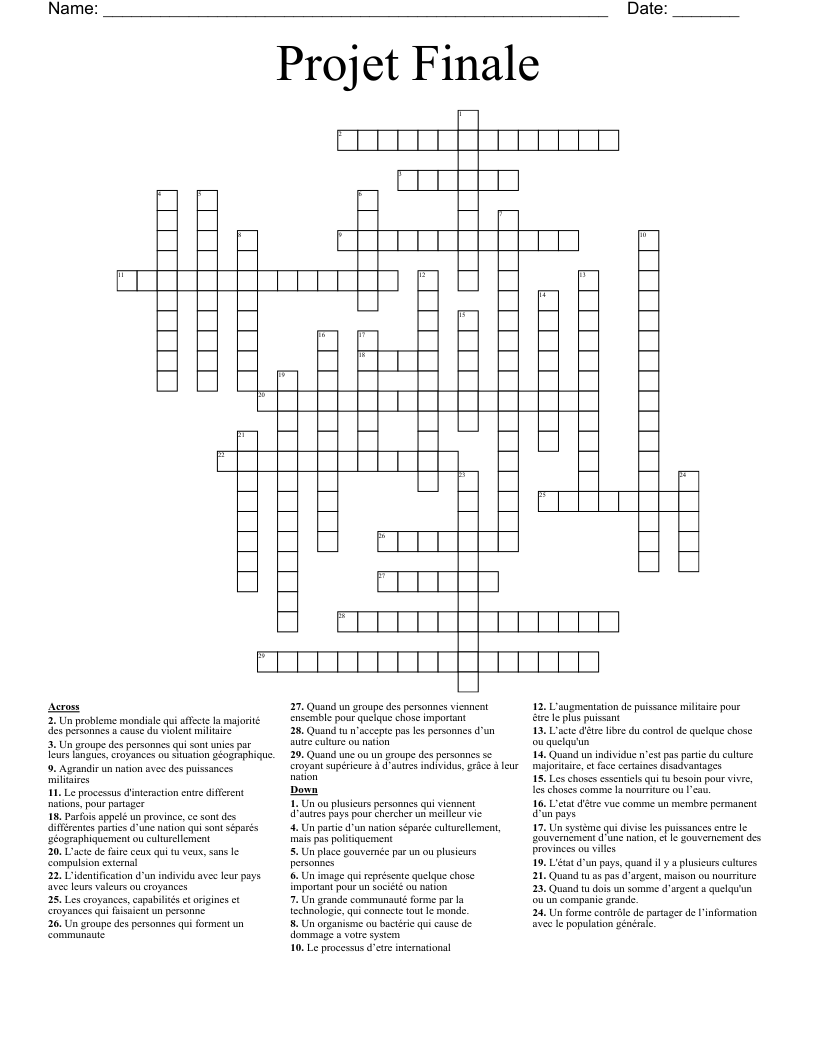 Projet Finale Crossword