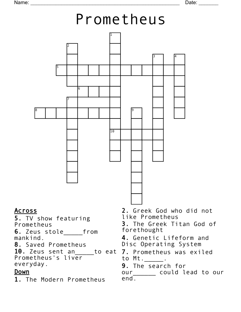 Prometheus Crossword