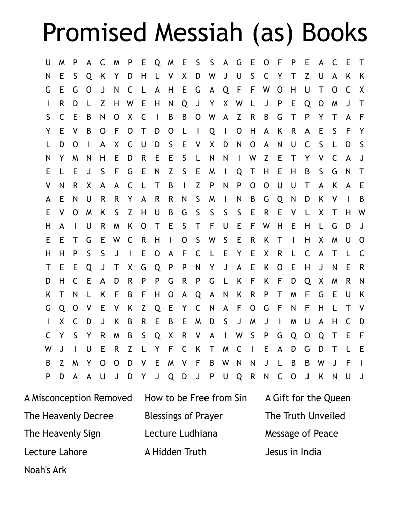 Promised Messiah (as) Books Word Search