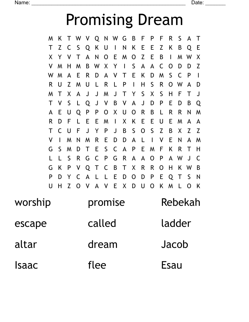 Promising Dream Word Search