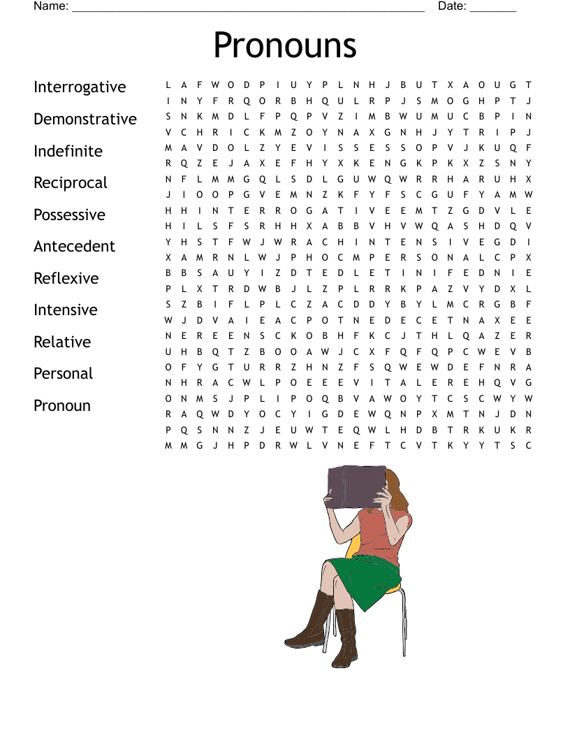 Pronouns Word Search