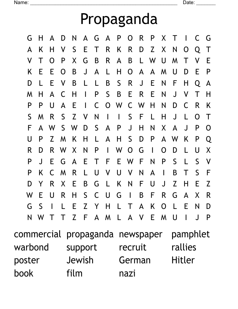 Propaganda Word Search