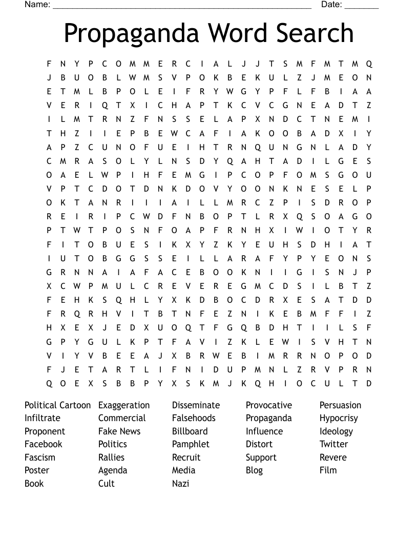 Propaganda Word Search 