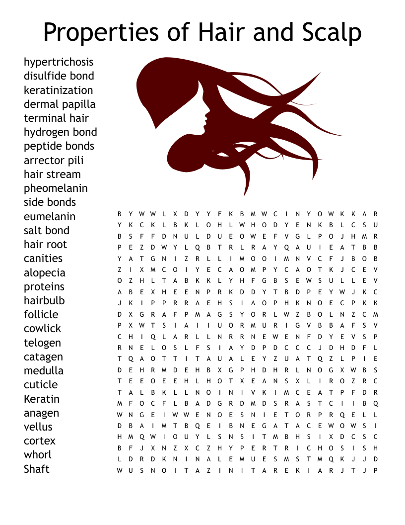 Properties of Hair and Scalp Word Search