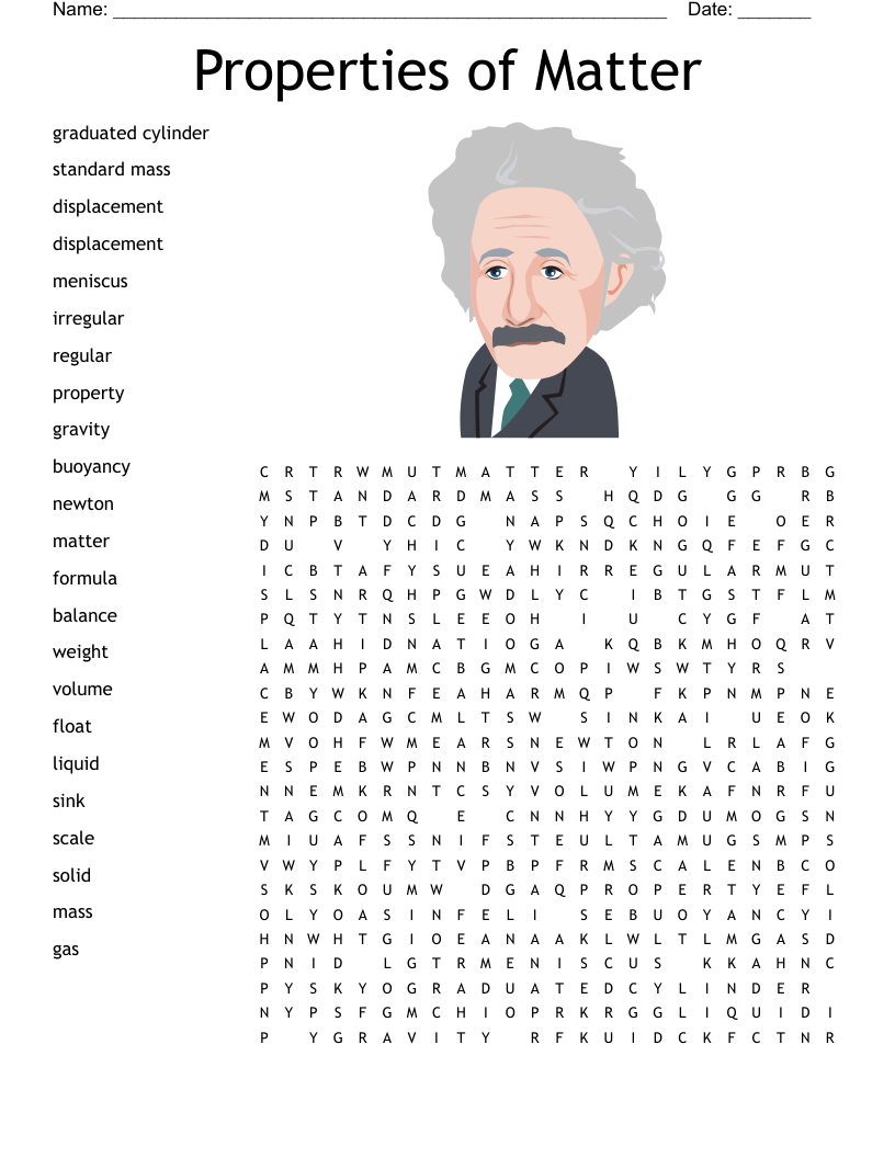 Properties of Matter Word Search