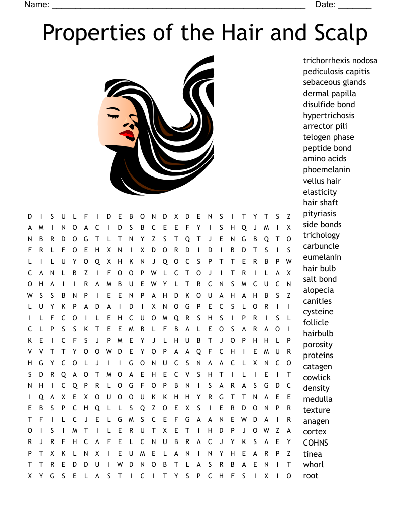 Properties of the Hair and Scalp Word Search