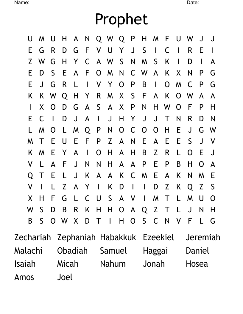 Prophet Word Search