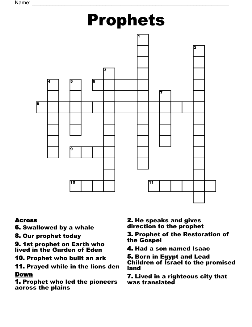 Prophets Crossword