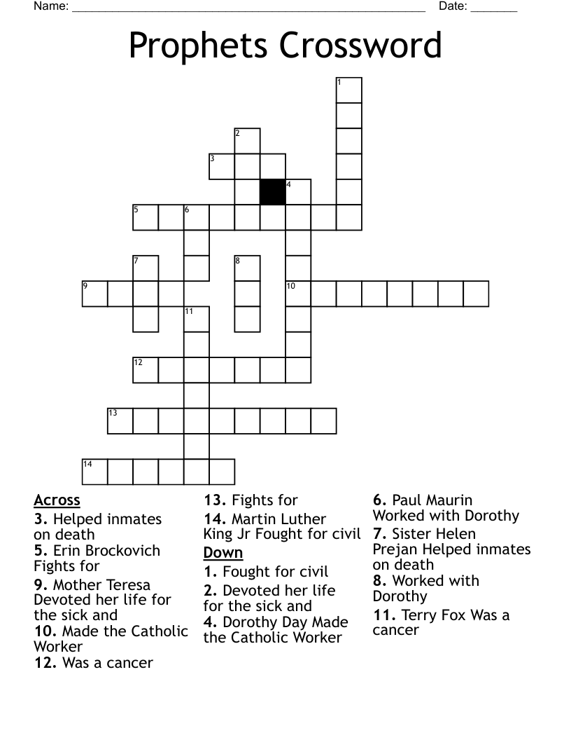 Prophets Crossword