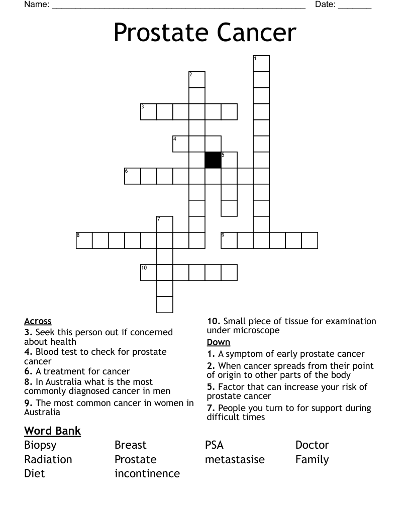 Prostate Cancer Crossword
