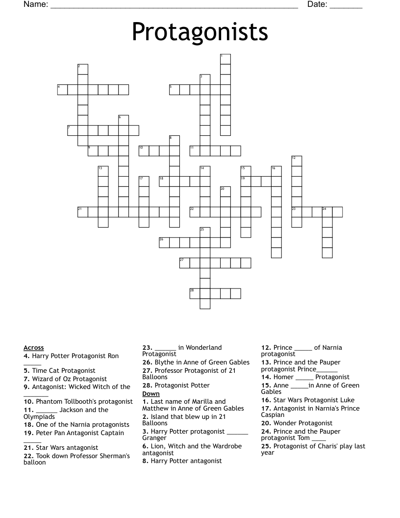 Protagonists Crossword