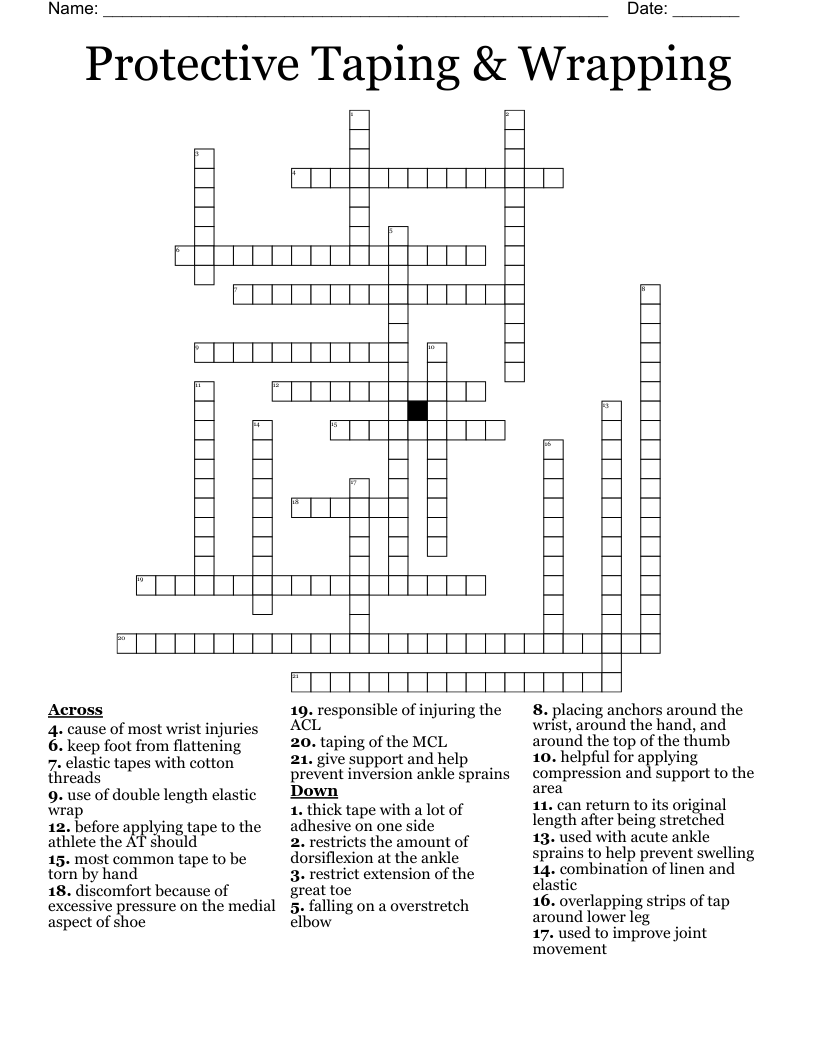 Protective Taping & Wrapping Crossword