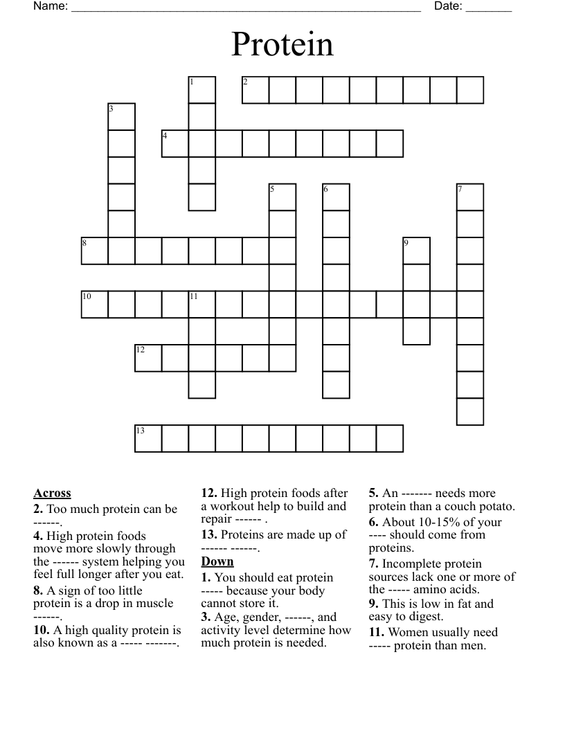 Protein Crossword