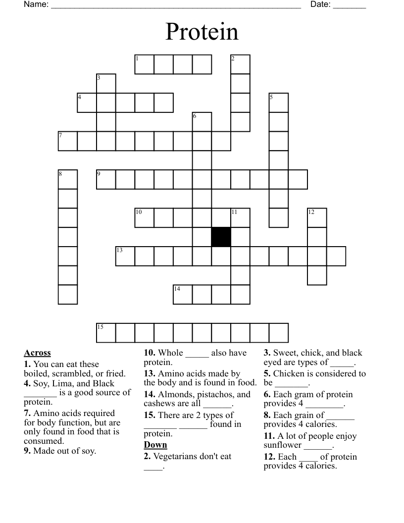 Protein Crossword