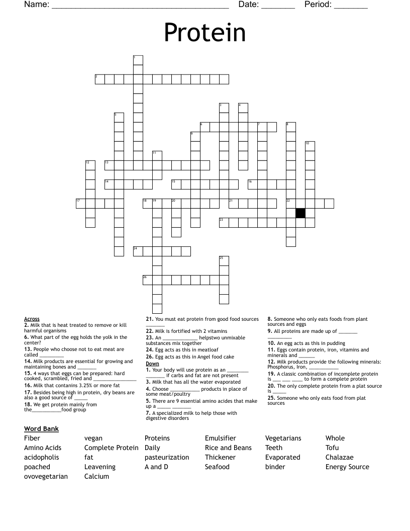 Protein Crossword