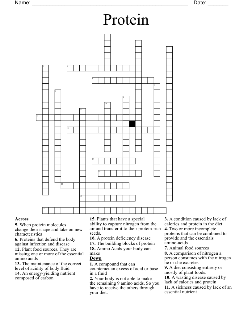 Protein Crossword