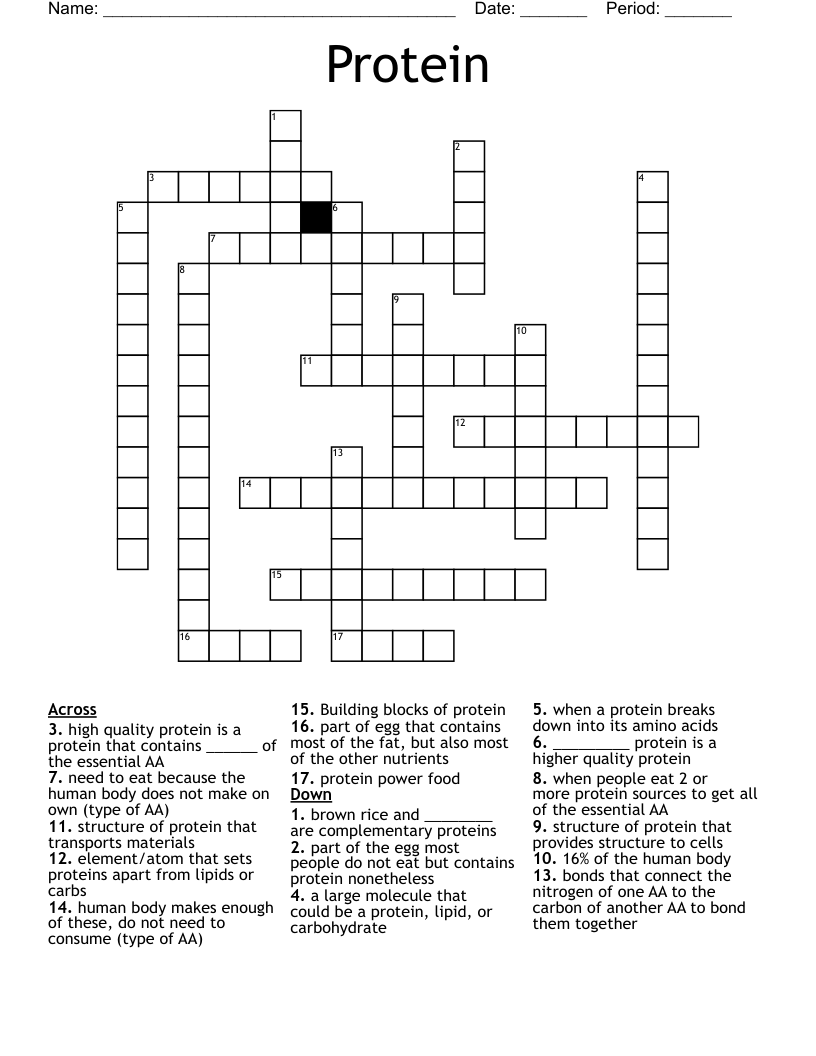 Protein Crossword