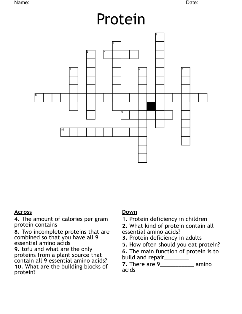 Protein Crossword