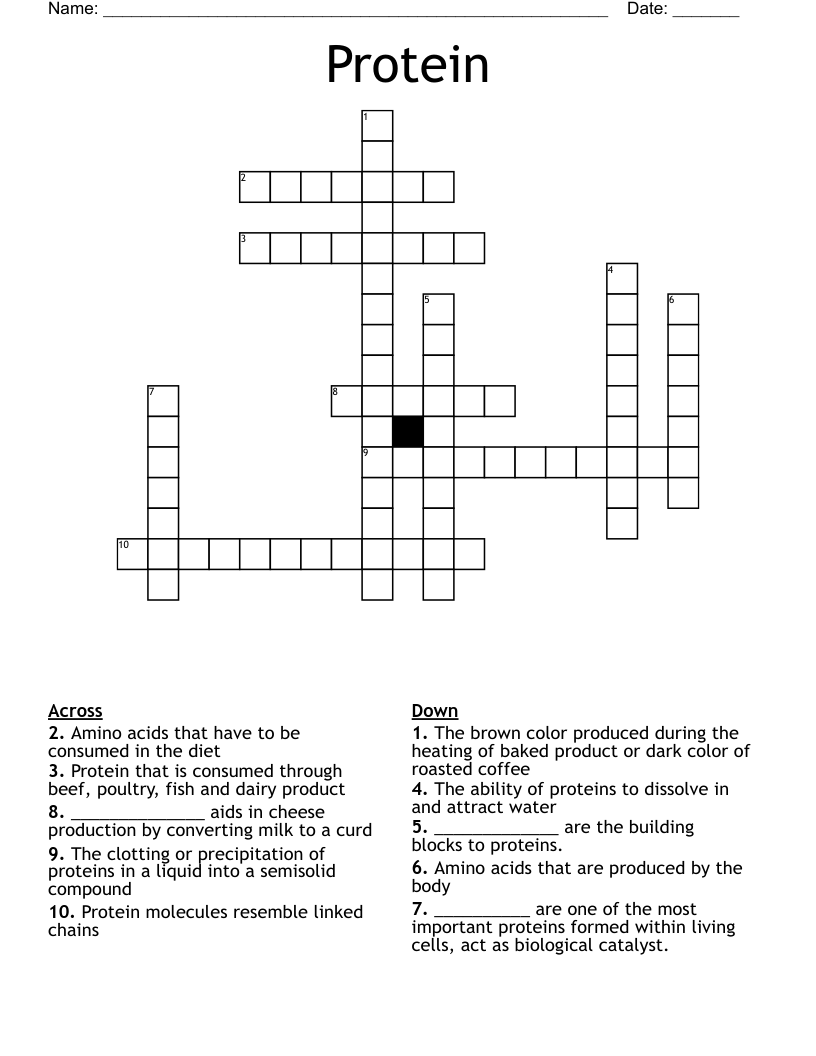 Protein Crossword