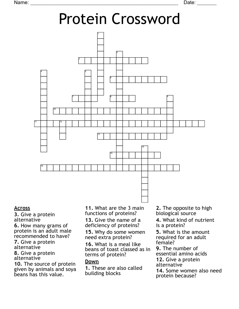 Protein Crossword