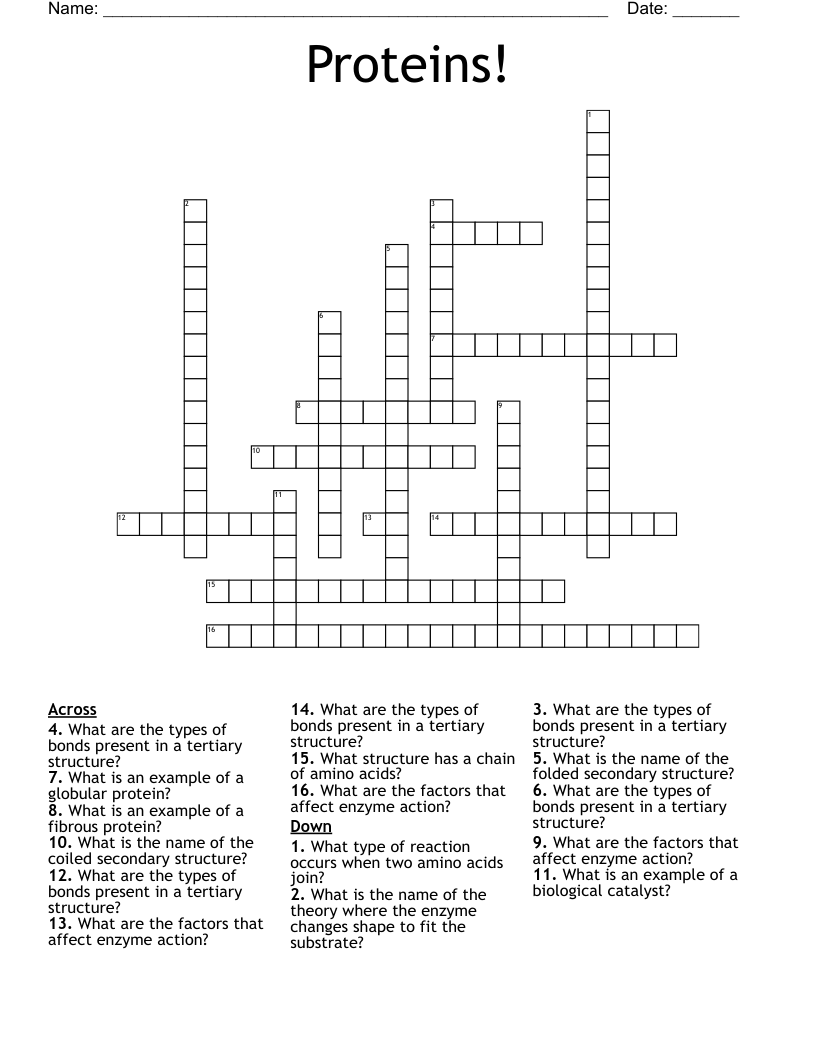 Proteins! Crossword