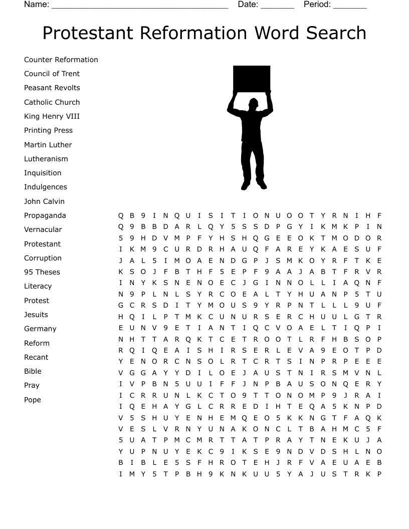 Protestant Reformation Word Search