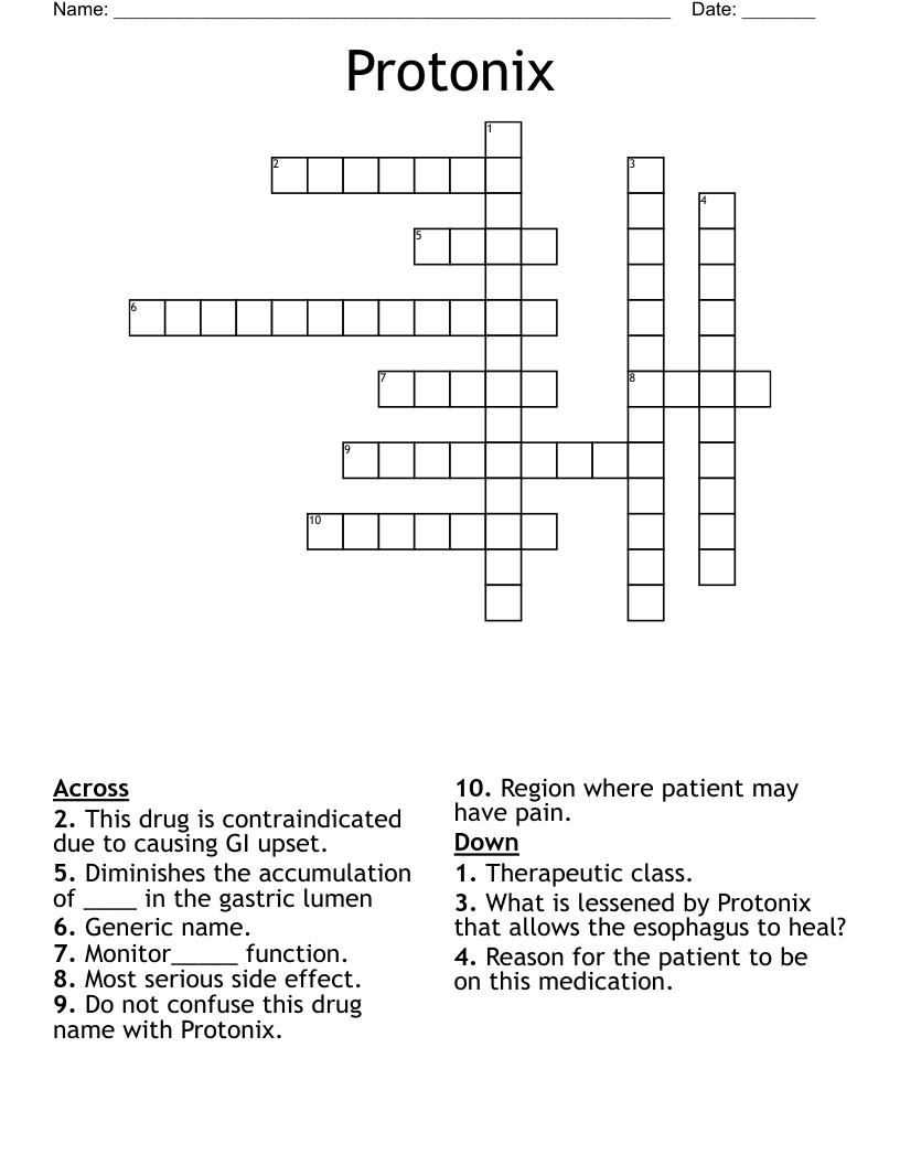 Protonix Crossword
