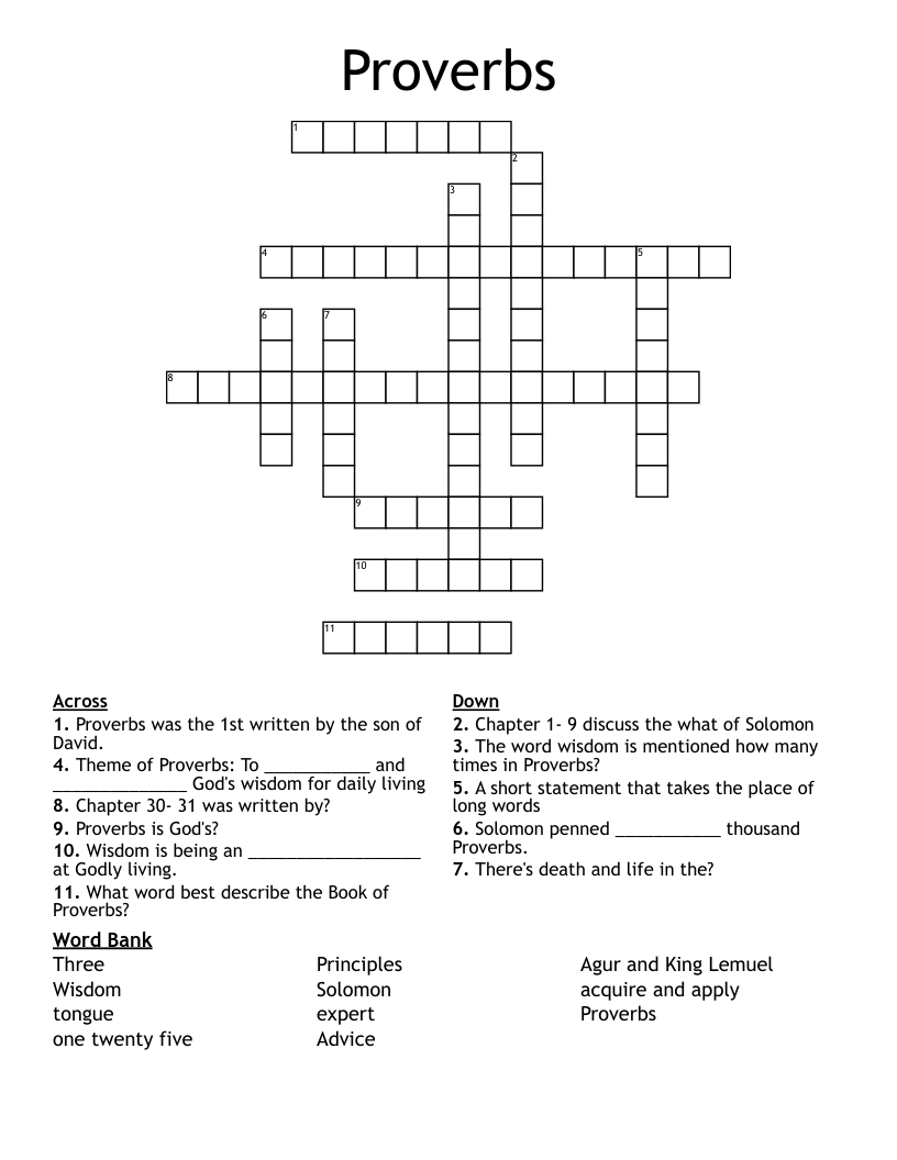 Proverbs Crossword