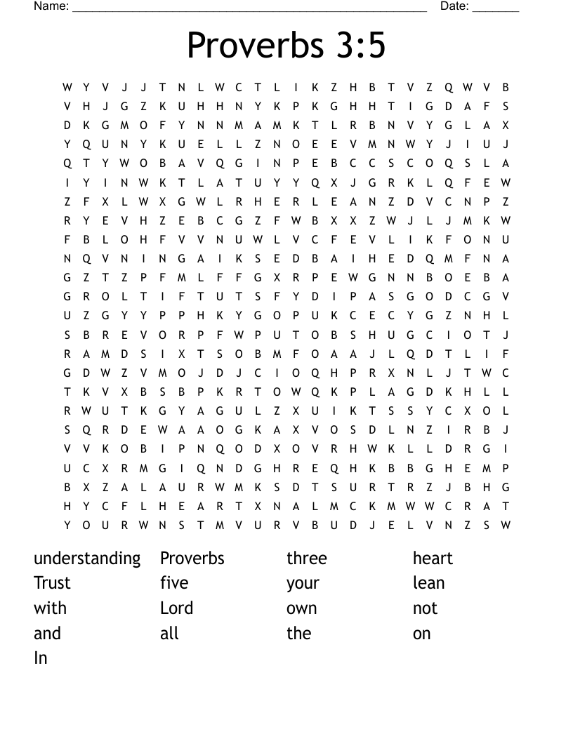 Proverbs 3:5 Word Search