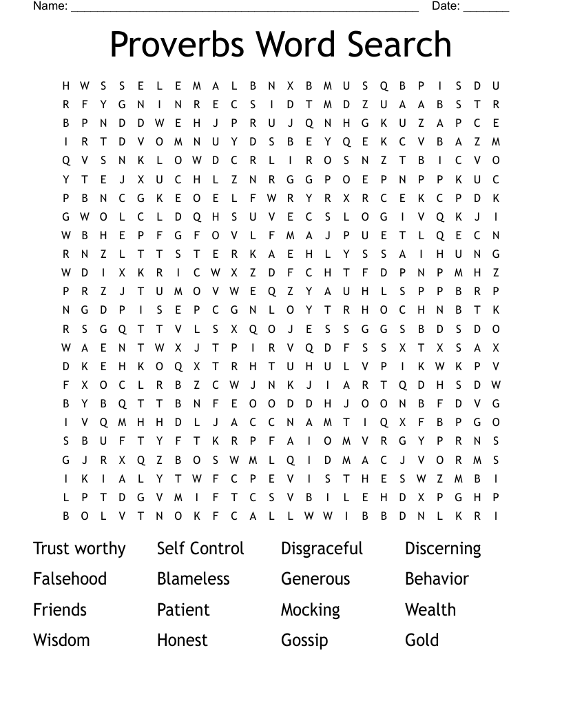 Proverbs Word Search