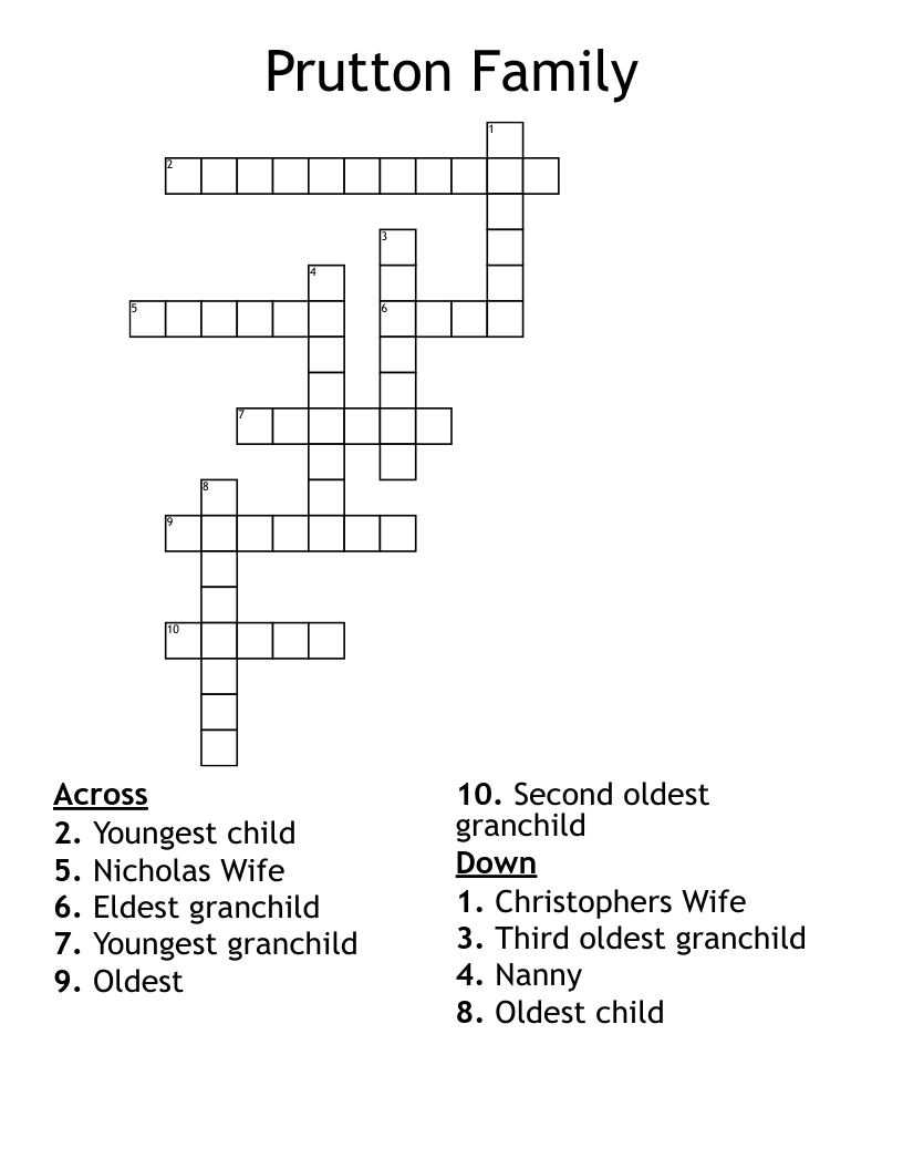 Prutton Family Crossword
