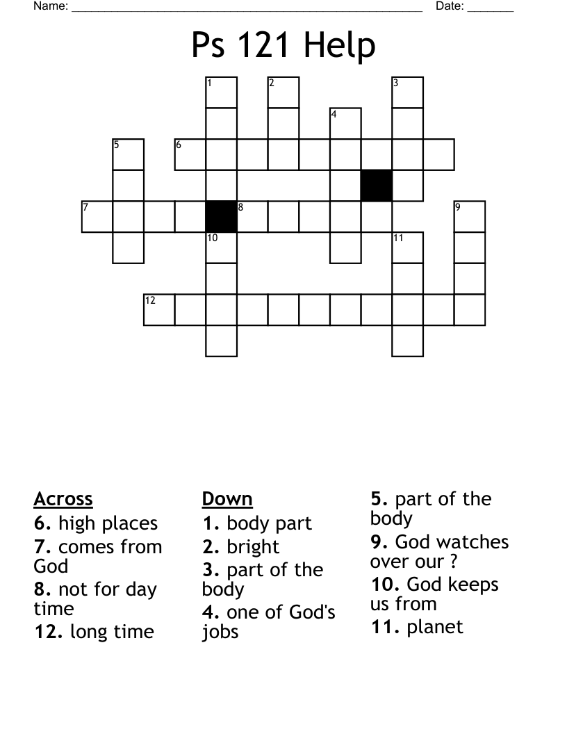 Ps 121 Help Crossword