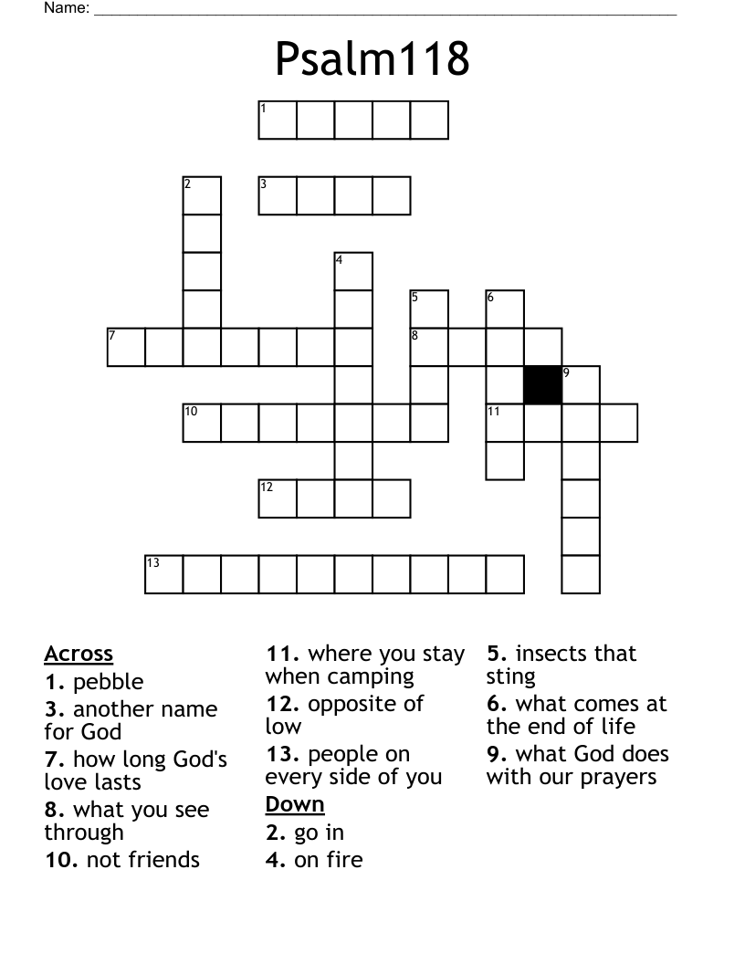 Psalm118 Crossword
