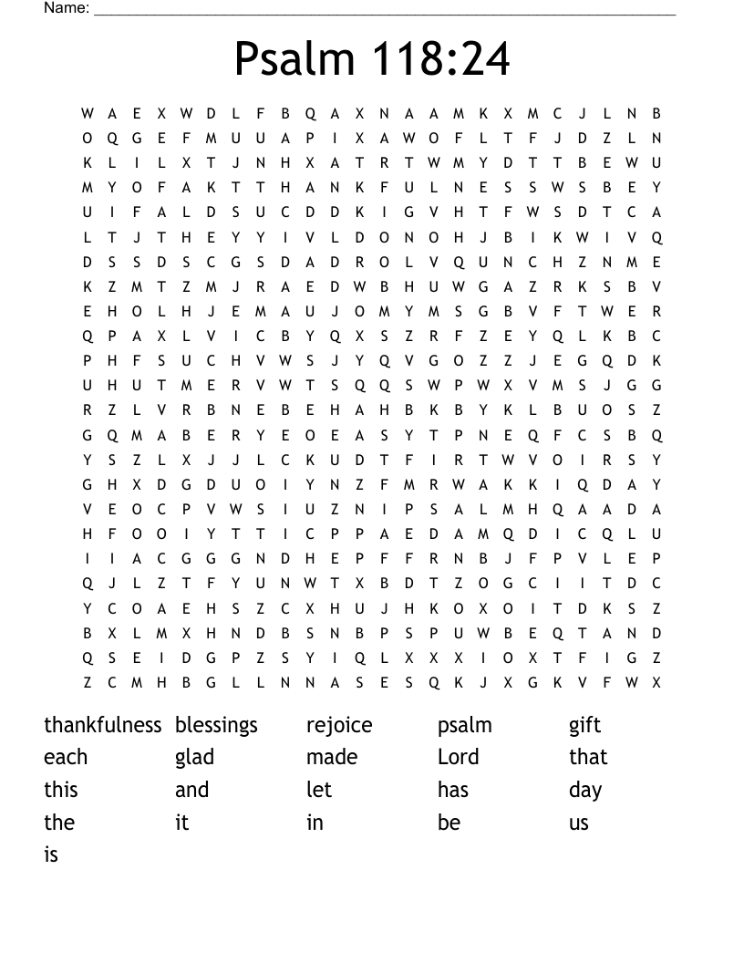 Psalm 118:24 Word Search