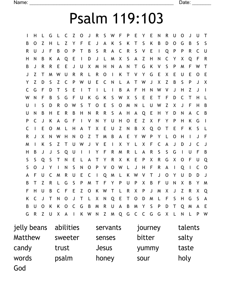 Psalm 119:103 Word Search