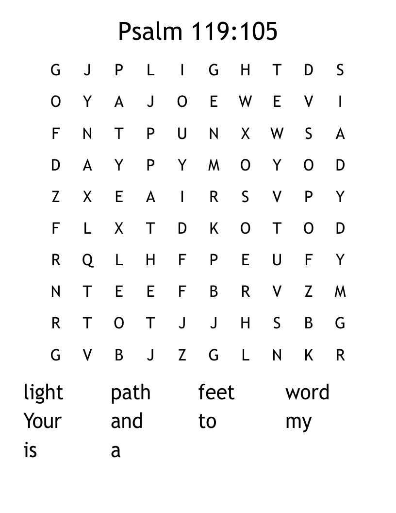 Psalm 119:105 Word Search