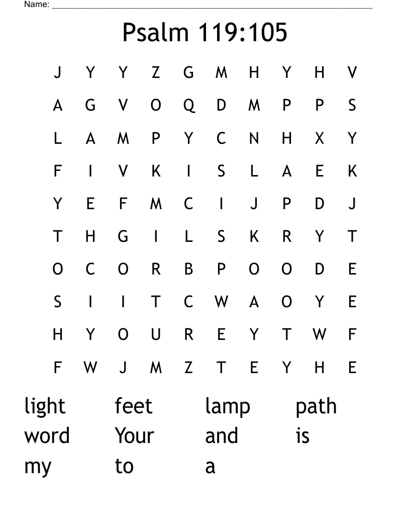 Psalm 119:105 Word Search