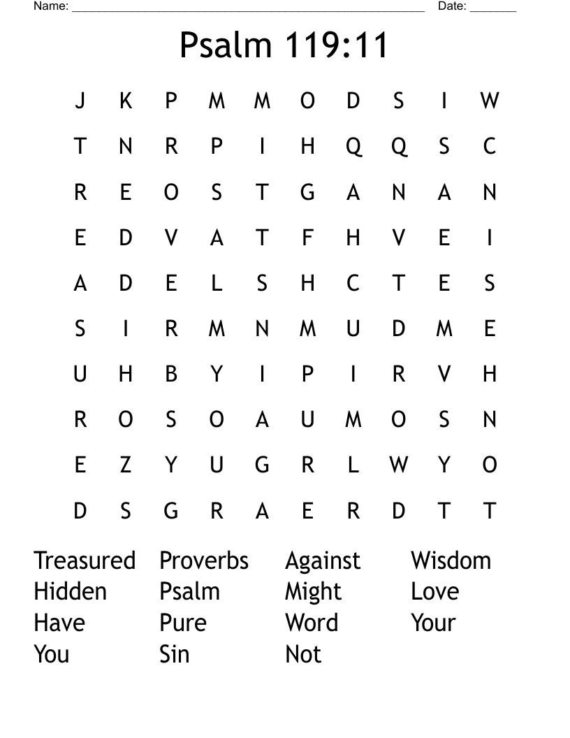 Psalm 119:11 Word Search