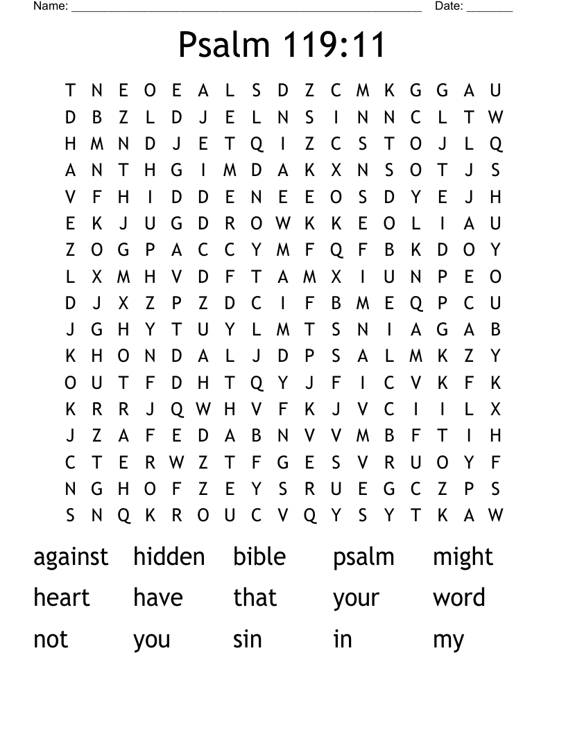 Psalm 119:11 Word Search