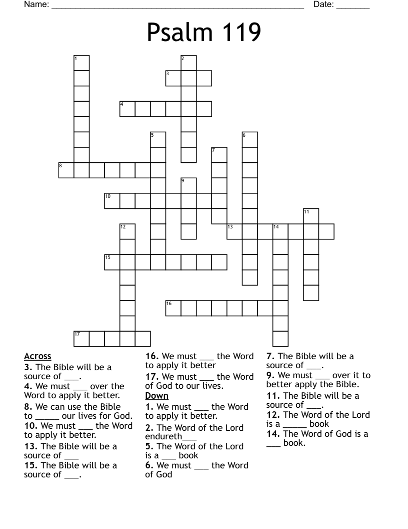 Psalm 119 Crossword