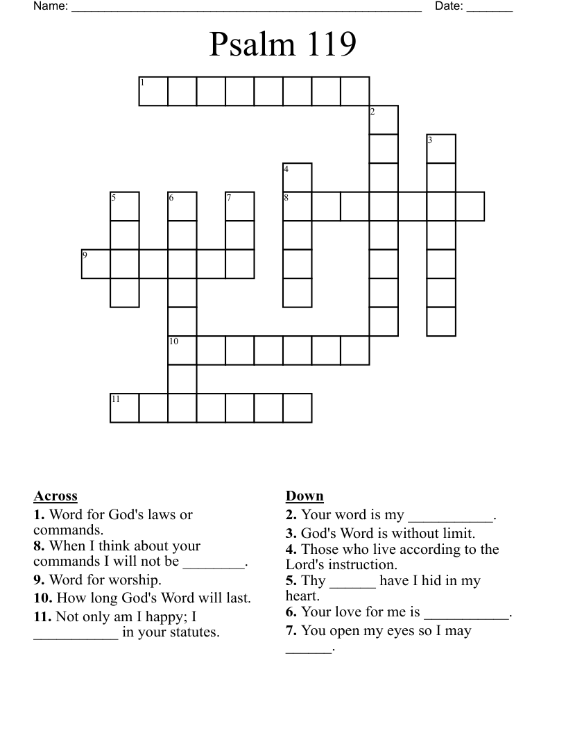 Psalm 119 Crossword