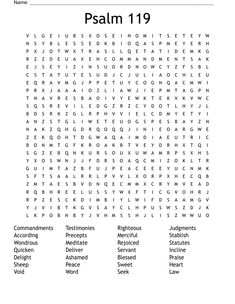 Psalm 119 Word Search