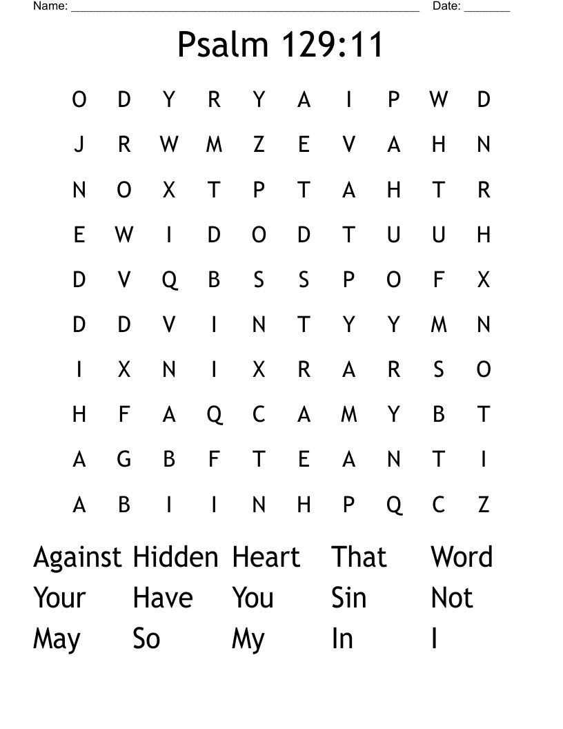 Psalm 129:11 Word Search