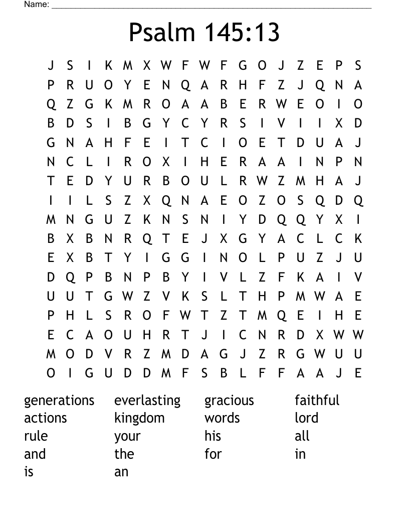 Psalm 145:13 Word Search