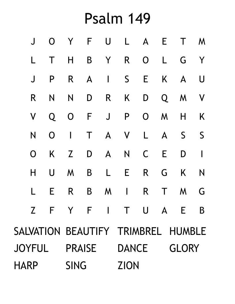 Psalm 149 Word Search