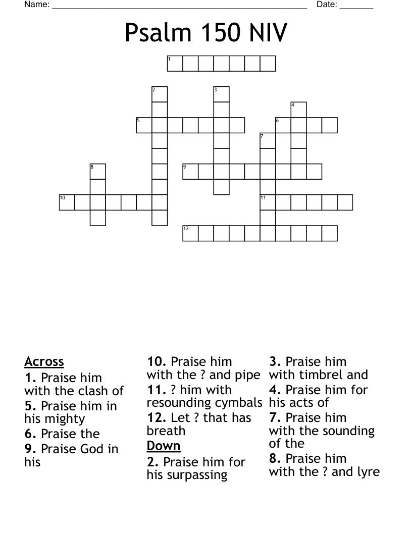 Psalm 150 NIV Crossword
